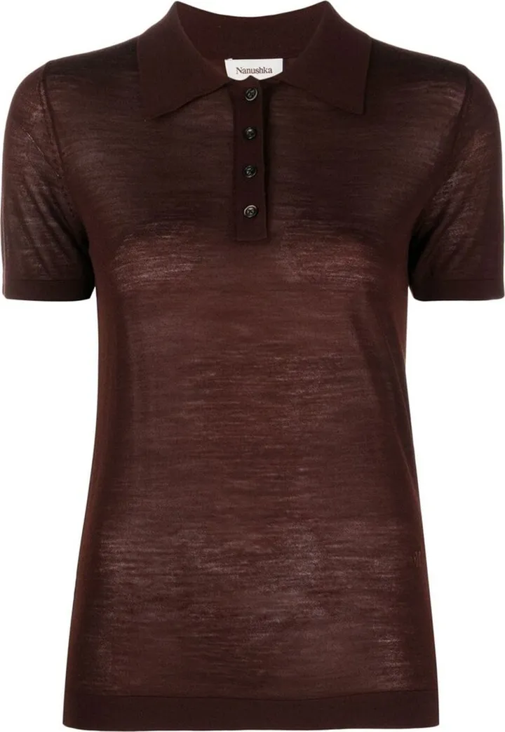 Fine-Knit Short-Sleeved Polo Shirt