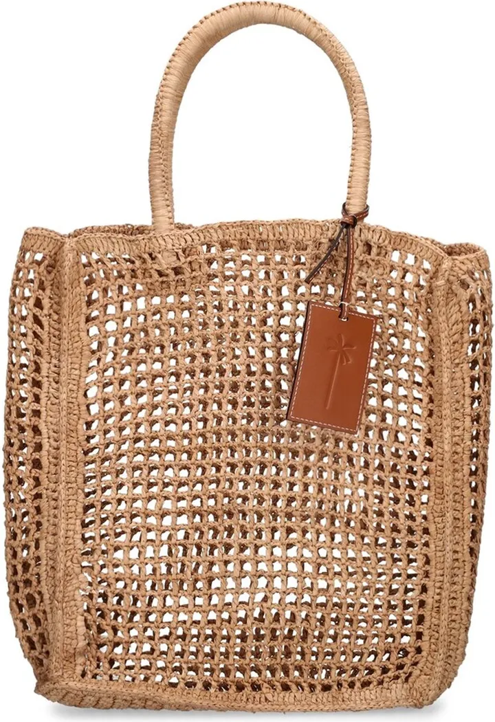 Net raffia tote bag