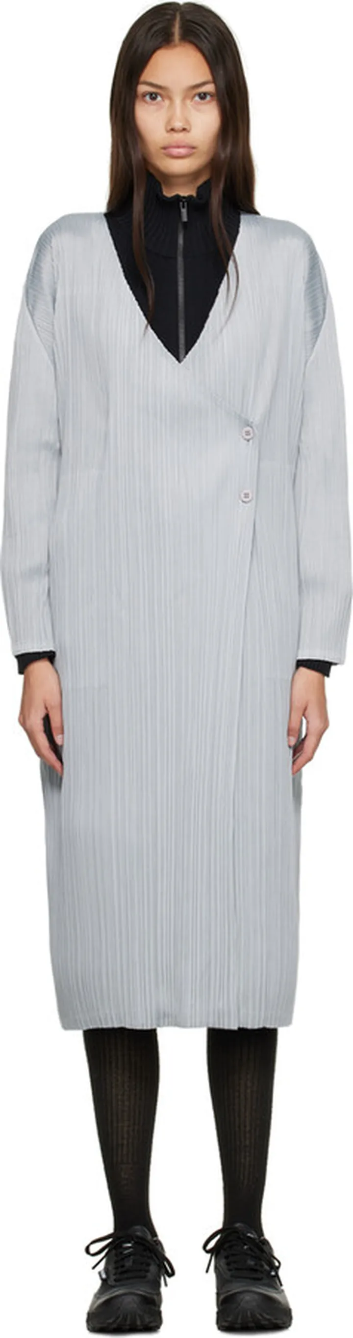 Pleats Please Issey Miyake Gray Monthly Colors September Coat