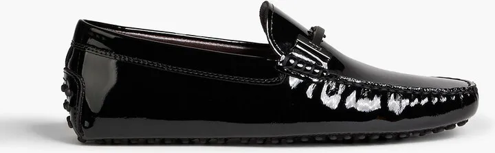 Patent-leather driving shoes