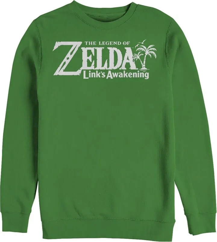 Men's Nintendo Legend of Zelda Link's Awakening Classic Logo Sweatshirt - Kelly Green - X Large
