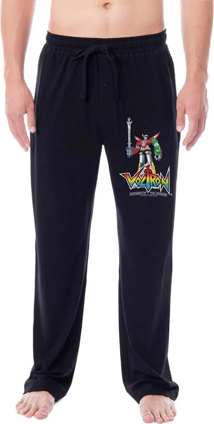 Voltron Mens' Classic TV Series Show '80s Character Sleep Pajama Pants (X-Large) Black
