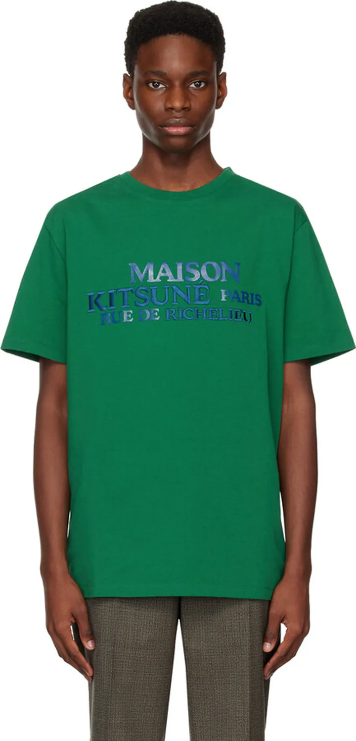 Maison Kitsuné Green 'Rue Richelieu' T-Shirt