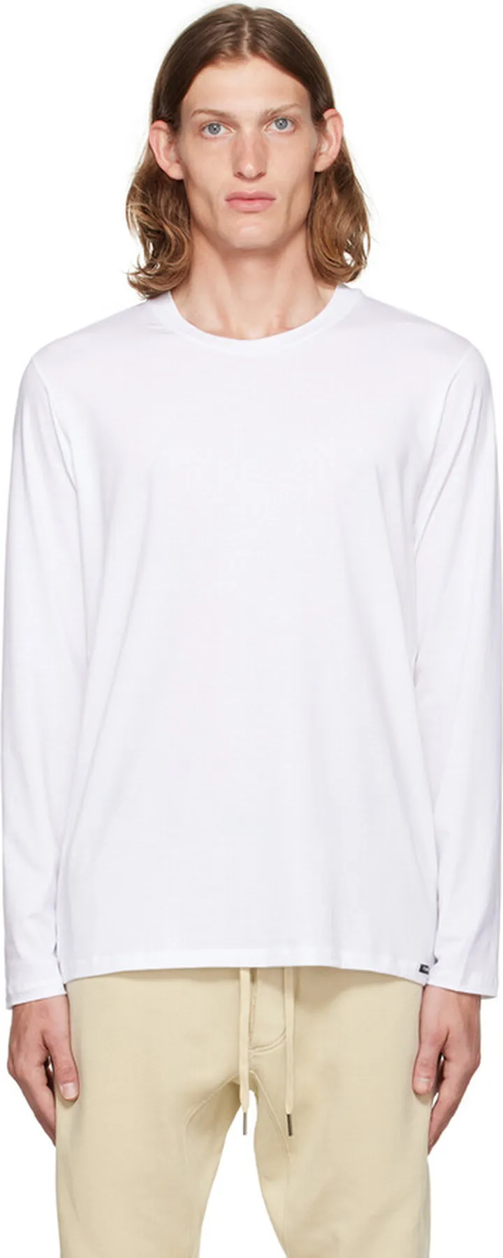TOM FORD White Crewneck Long Sleeve T-Shirt