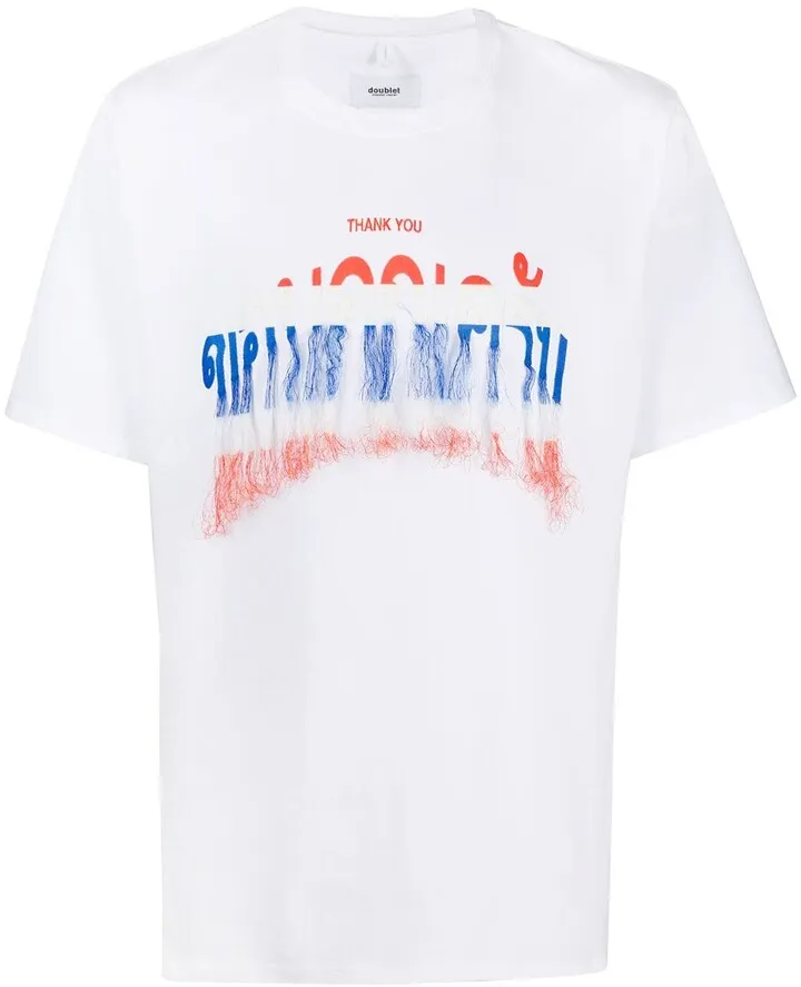 frayed logo T-shirt