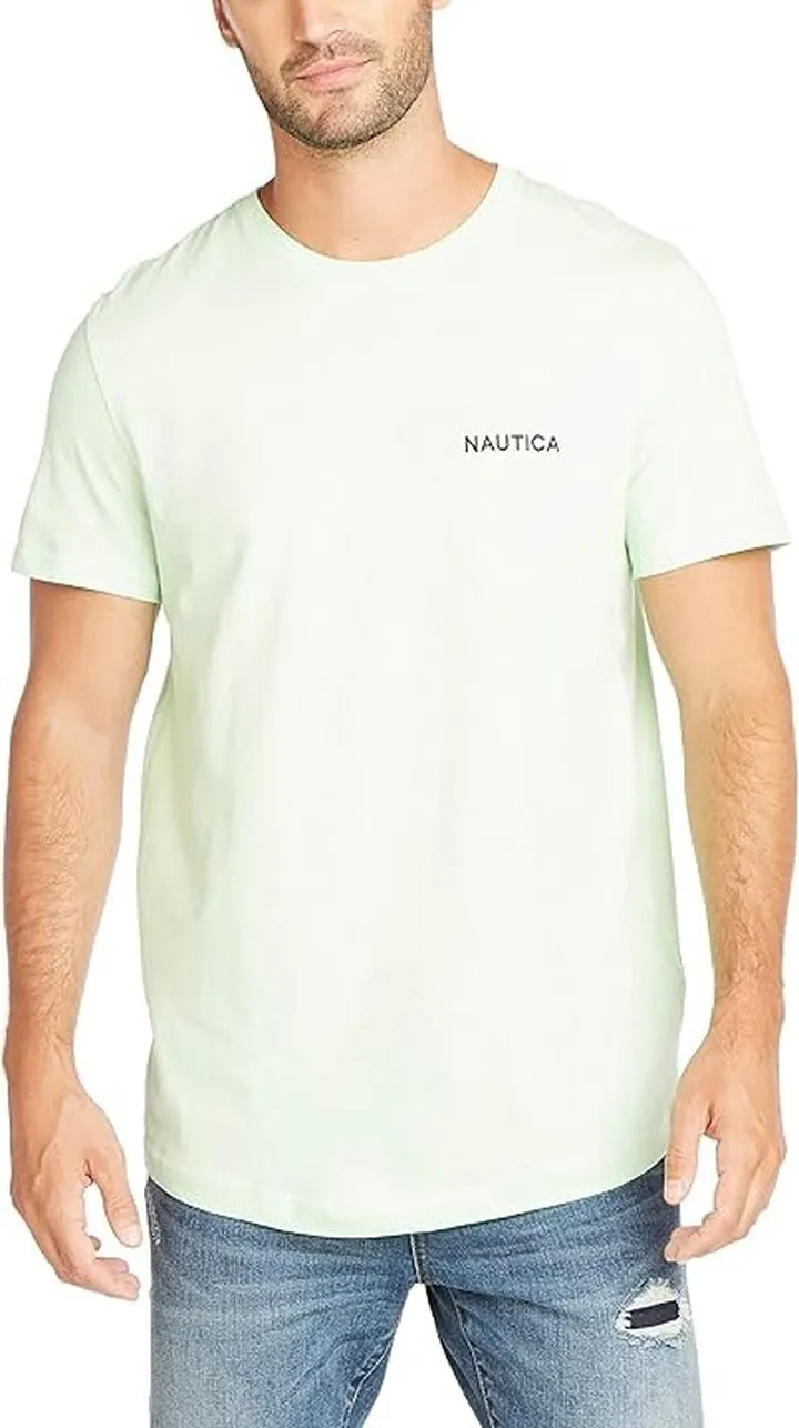 Nautica Men's Short Sleeve Solid Crew Neck T-Shirt (Patina Green Solid) Men's T Shirt