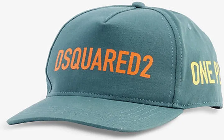 Mens Green Logo-embroidered Cotton Baseball cap