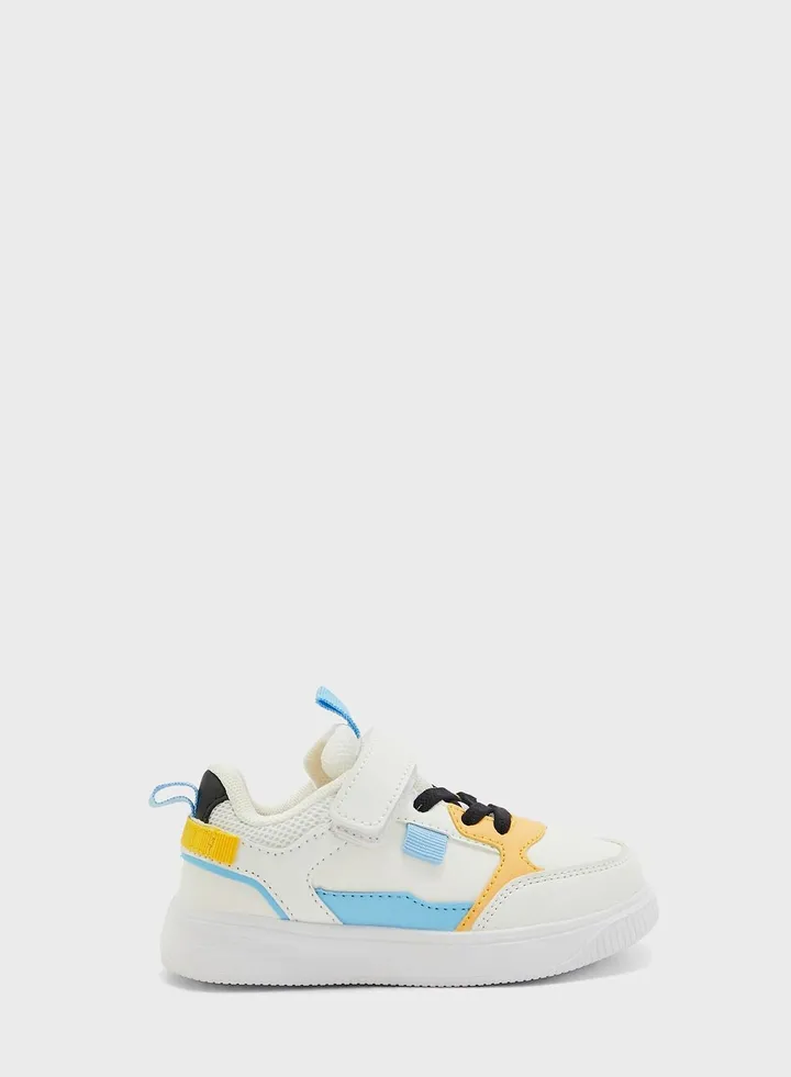 Kids Velcro Contrast Colorblock Sneaker