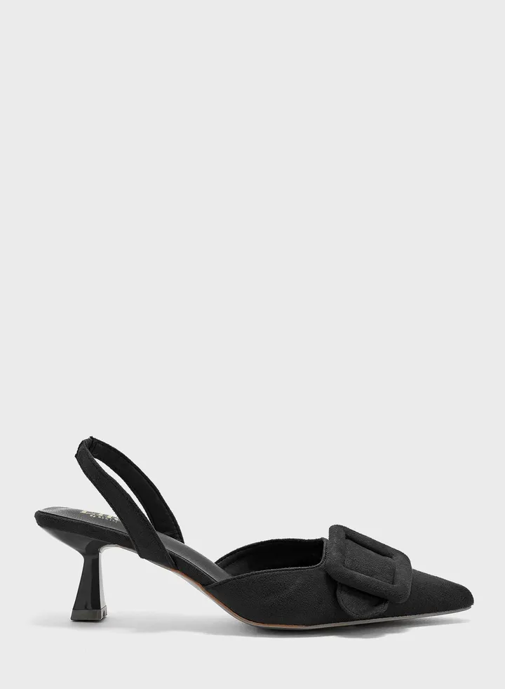 Buckle Slingback Pumps