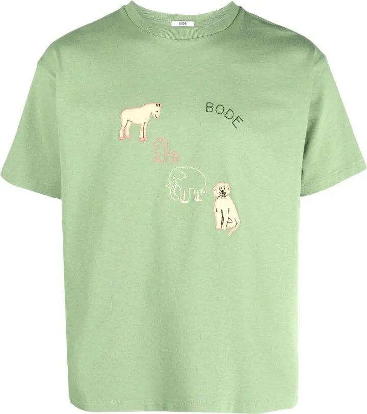 Green Tiny Zoo Cotton T-Shirt