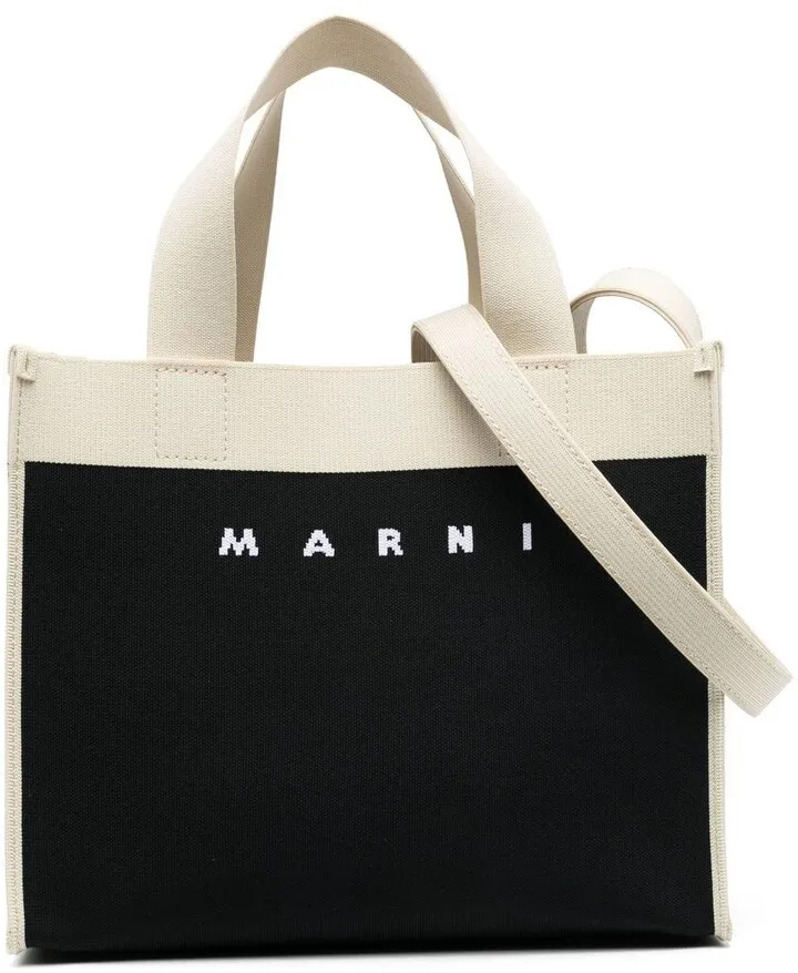 Logo-Jacquard Canvas Shoulder Bag