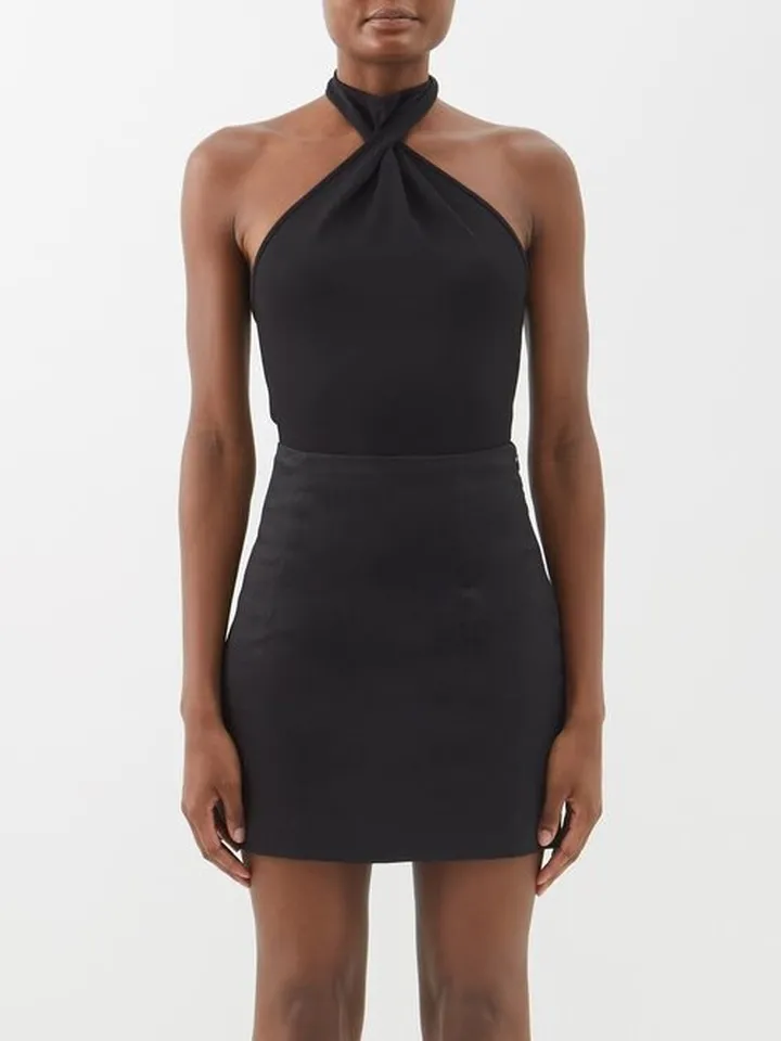 Nashvi Twisted-halterneck Bodysuit
