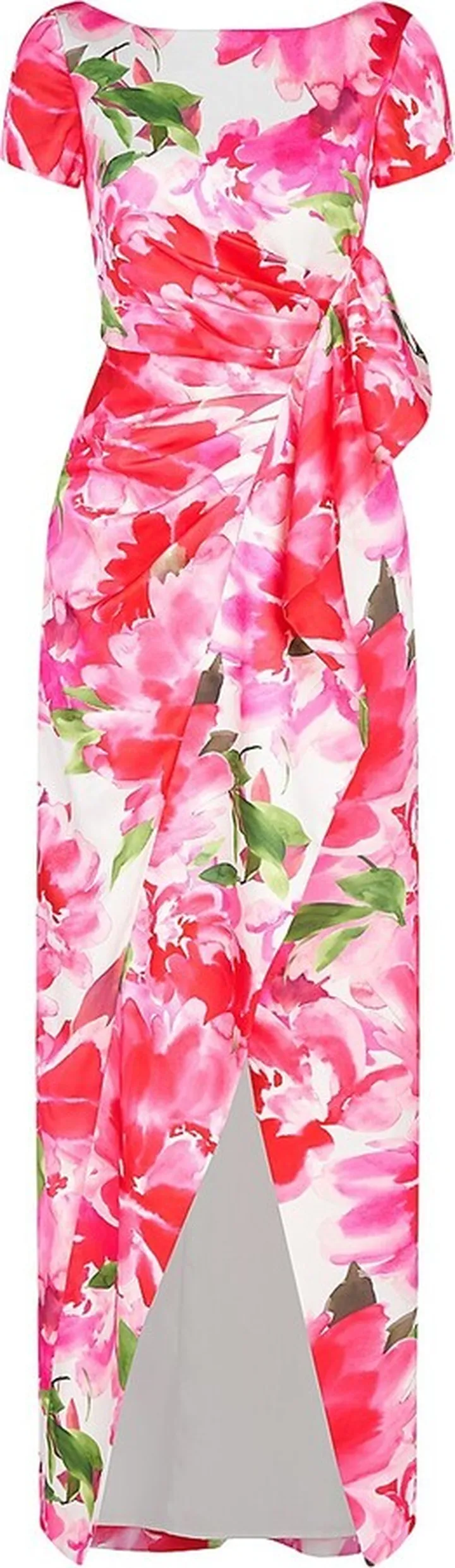 Franca Floral-Printed Column Gown