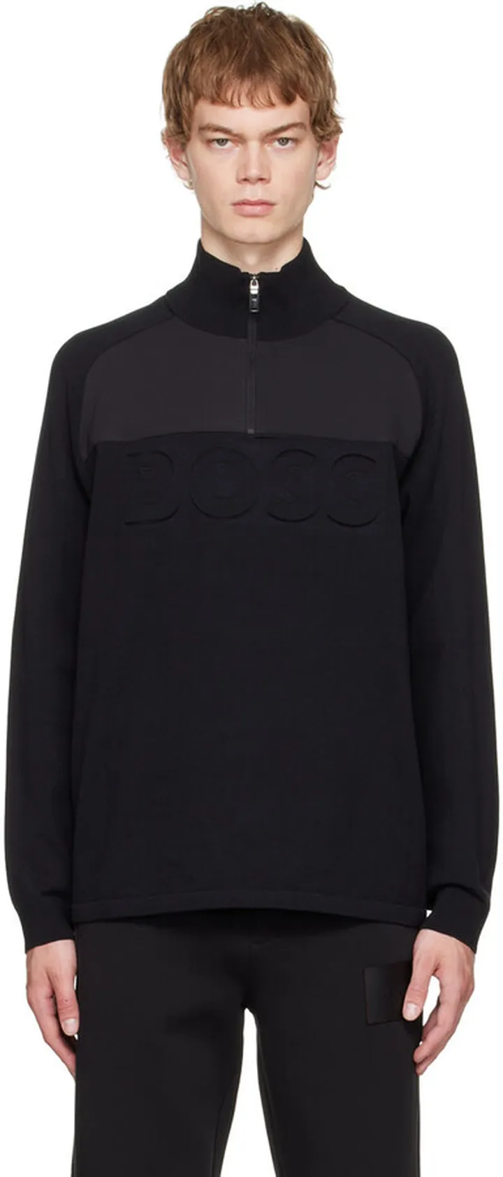 BOSS Black Half-Zip Sweater