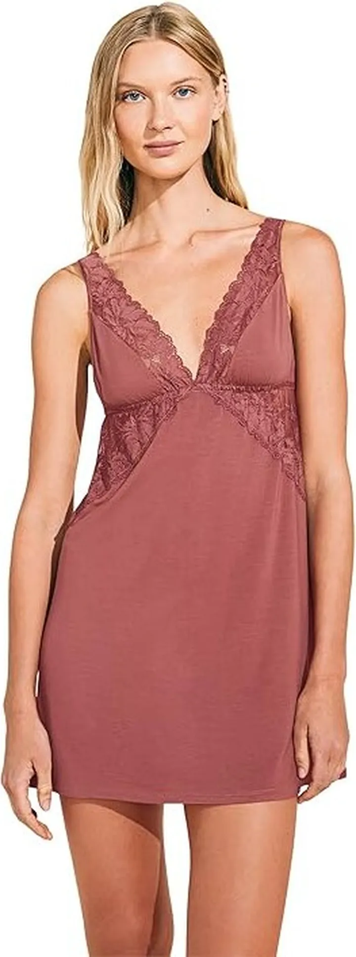 Eberjey Rosalia - The Elevated Everyday Chemise (Rosewood) Women's Pajama