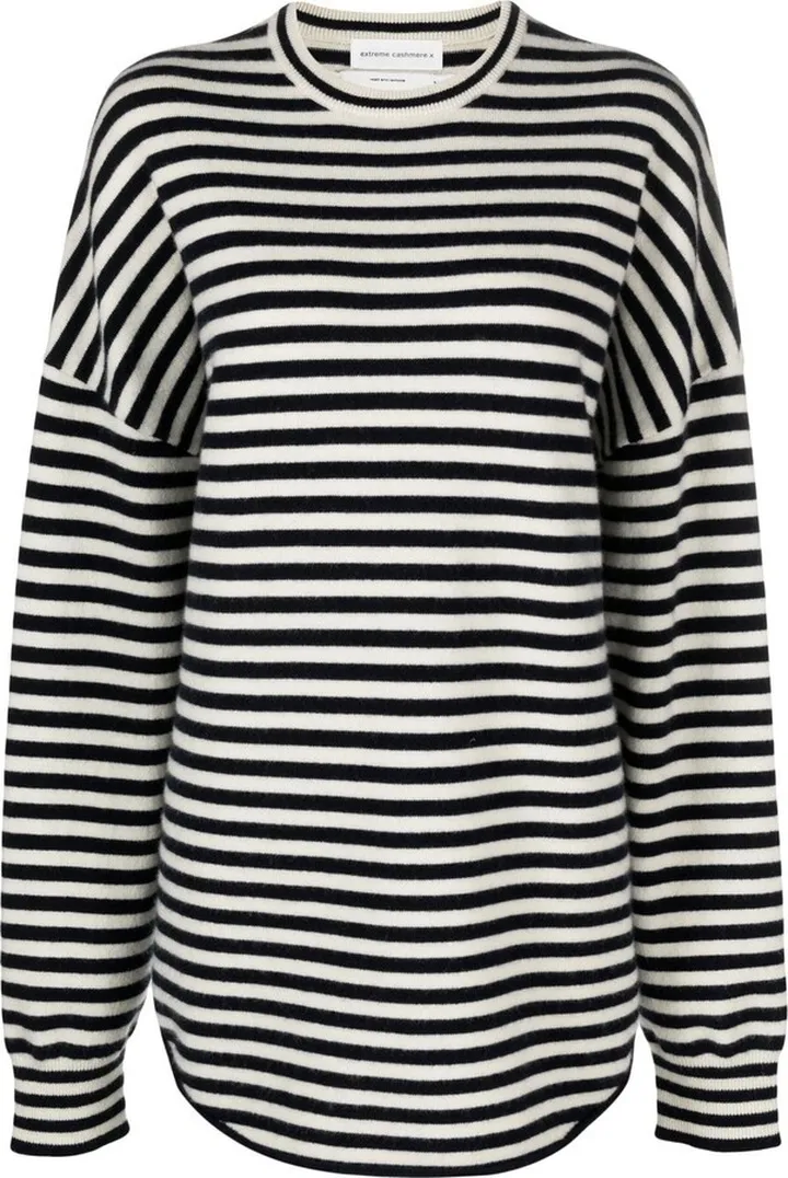 Horizontal-Stripe Long-Sleeve Top
