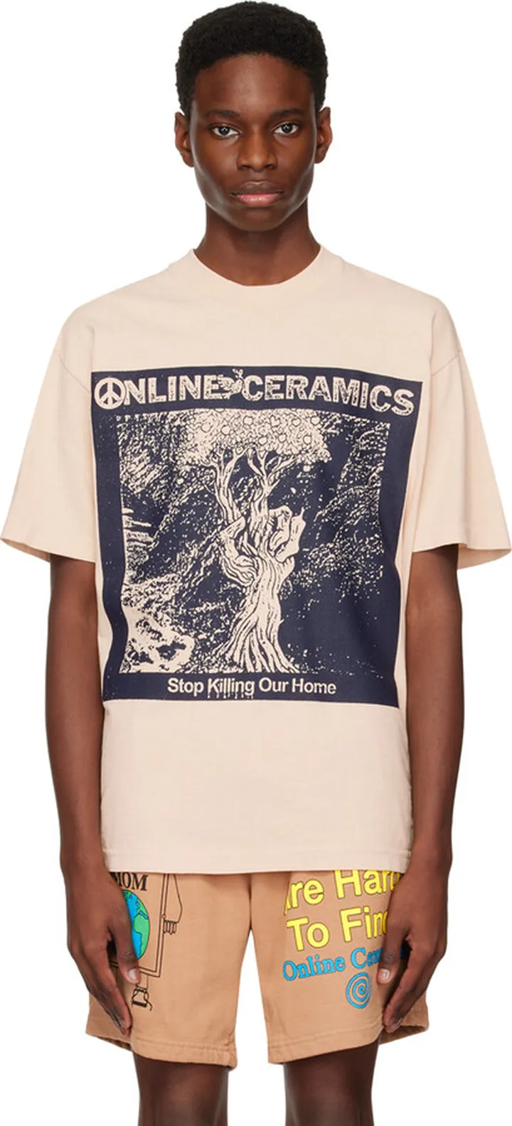Online Ceramics Tan 'Nature = Nurture' T-Shirt