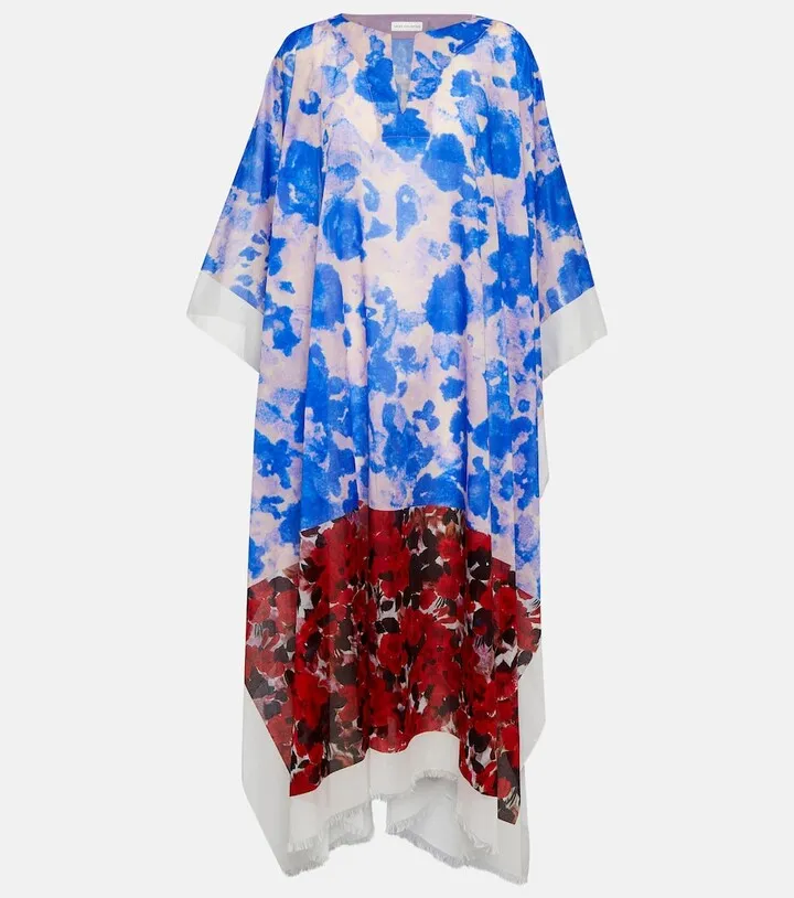 Printed cotton beach dress