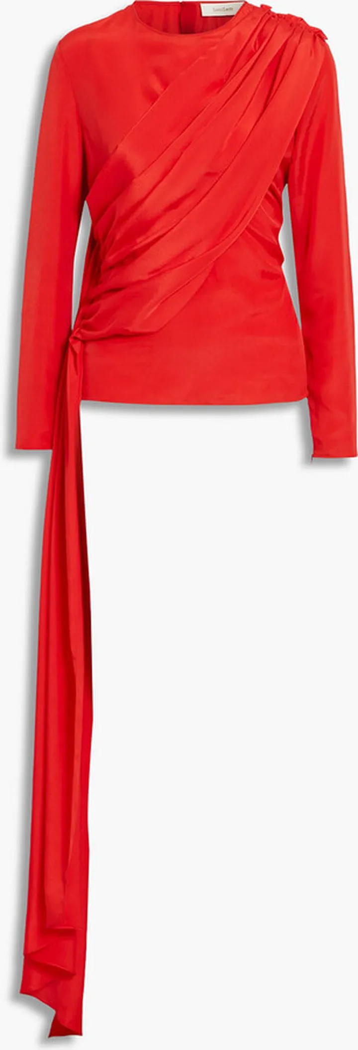 Draped crepe de chine blouse