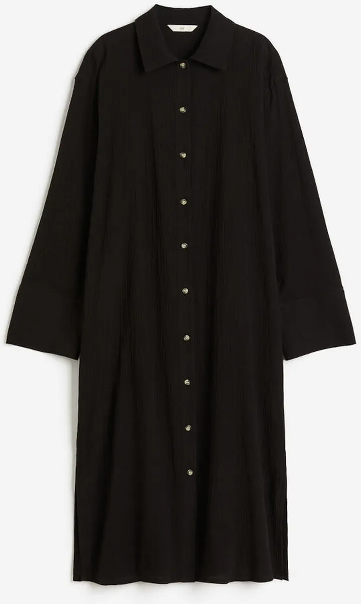 Crêped Shirt Dress