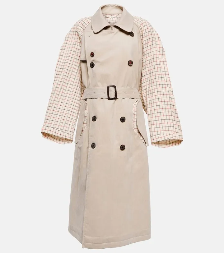 Paneled cotton-blend trench coat