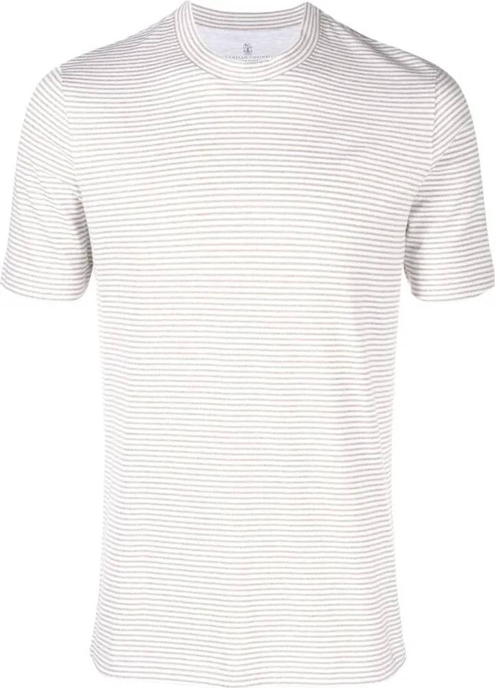 horizontal-stripe short-sleeve T-shirt