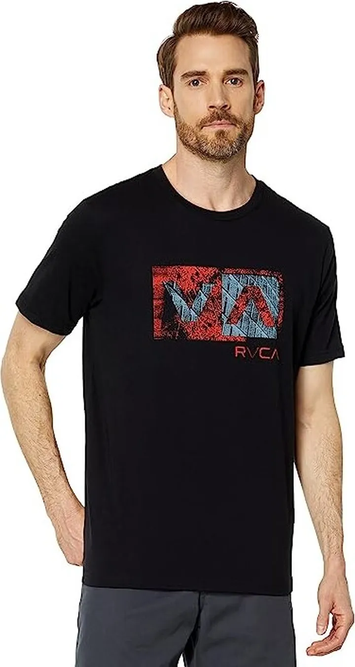 RVCA Balance Box Short Sleeve Tee (Black 1) Men's Clothing