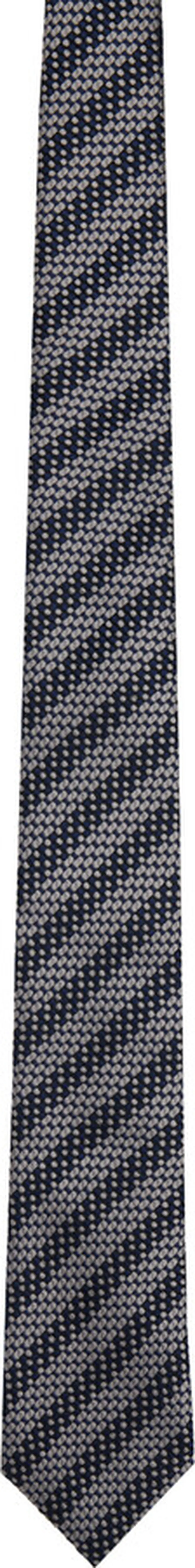 ZEGNA Gray & Blue Jacquard Tie
