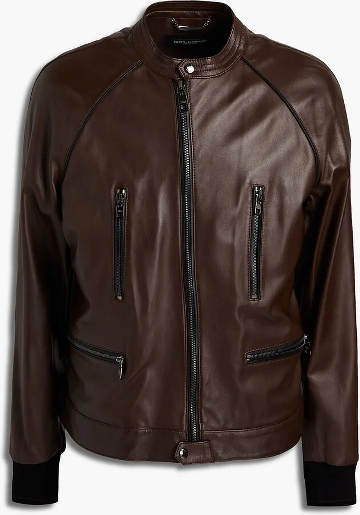 Leather biker jacket