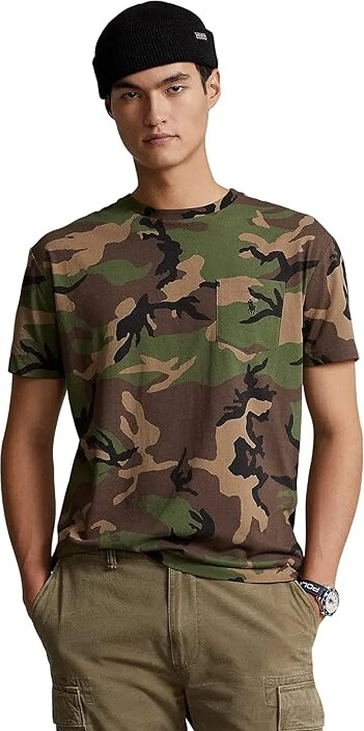 Polo Ralph Lauren Classic Fit Camo Jersey Pocket T-Shirt (Surplus Camo) Men's Clothing