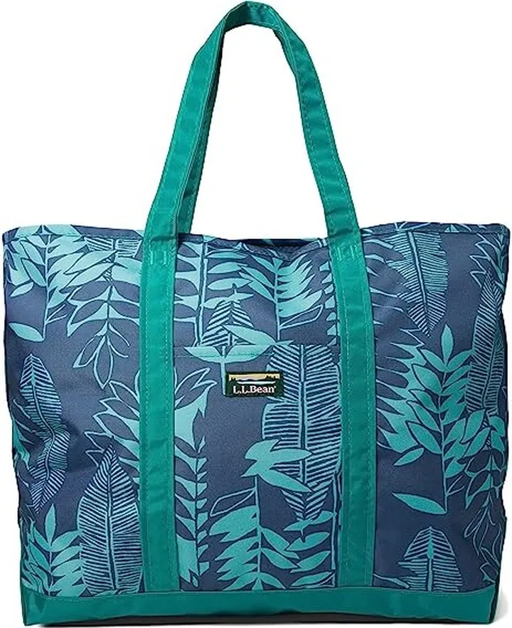 L.L.Bean Everyday Lightweight Tote Print Large (Vintage Indigo Leaf) Handbags