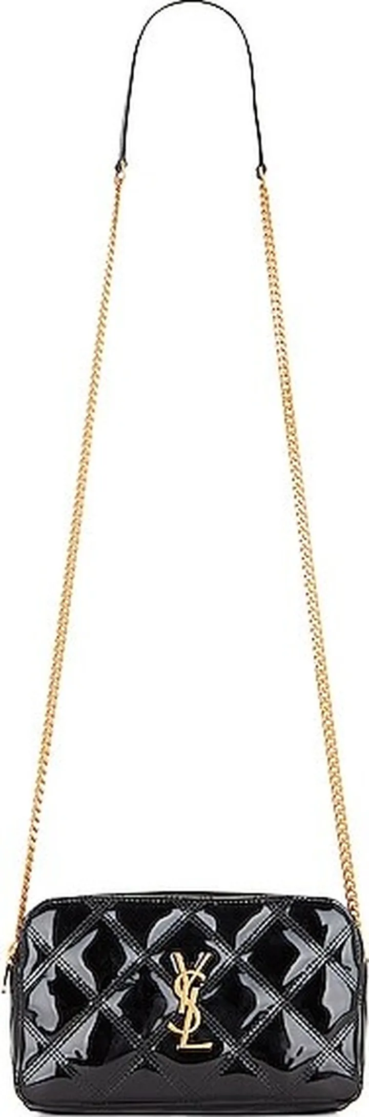 Saint Laurent Becky Double Zip Camera Bag in Black