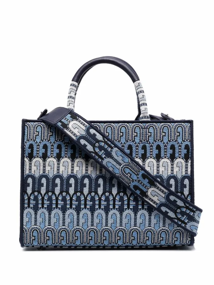 Toni Antracite jacquard-embossed tote bag