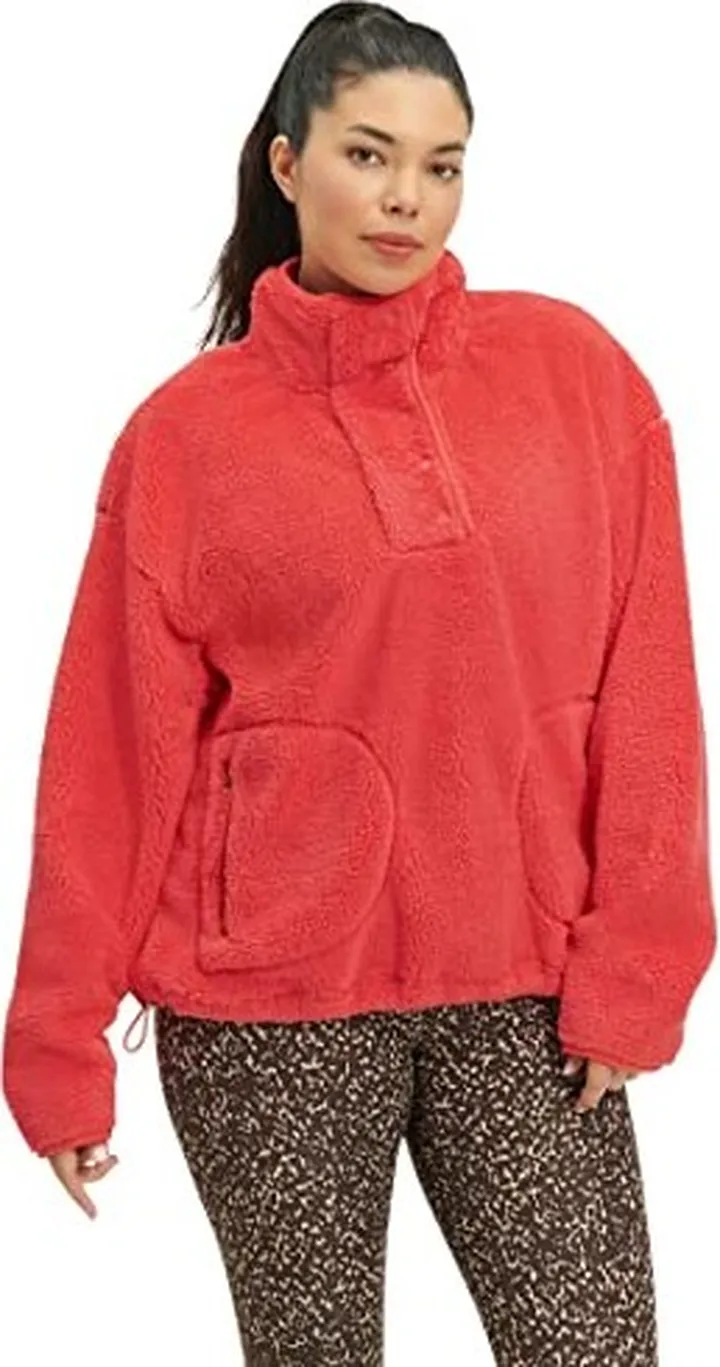 UGG womens Atwell Sherpa Half Snap Coat