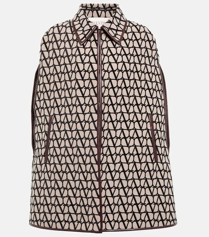 Toile Iconographe leather-trimmed cape