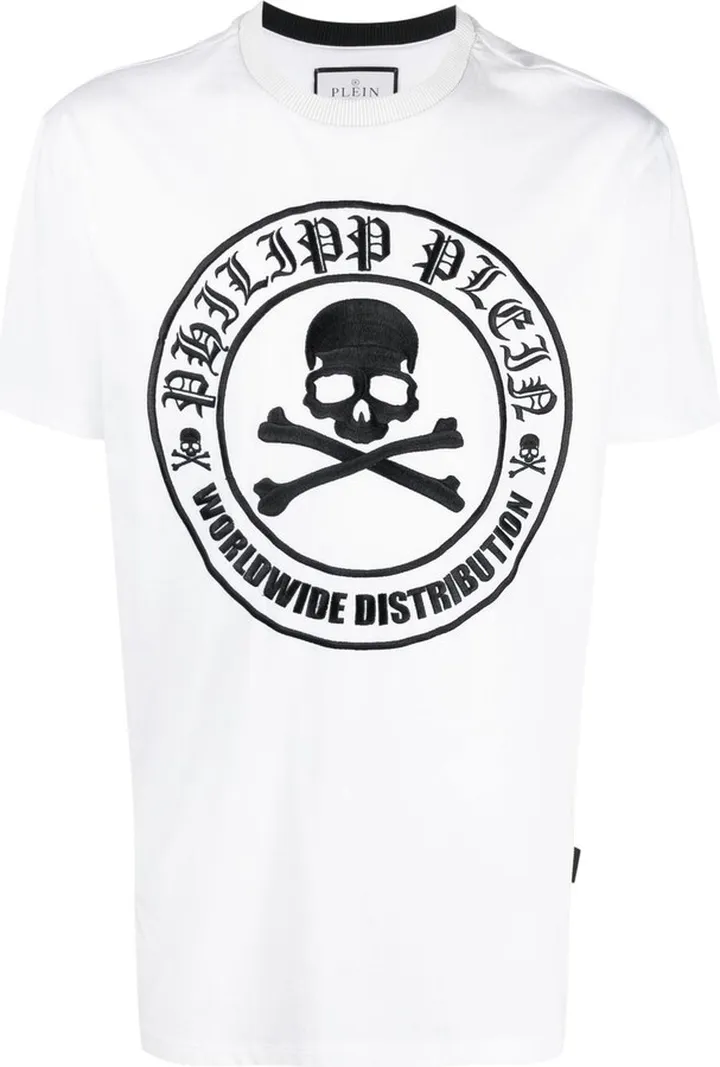 skull logo-embroidered T-shirt