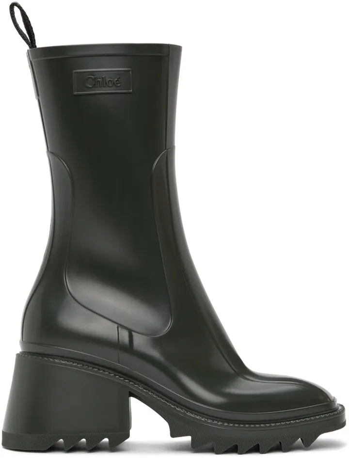 Chloé Green Betty Rain Boots