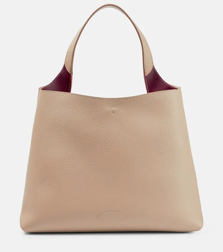 Medium leather tote bag