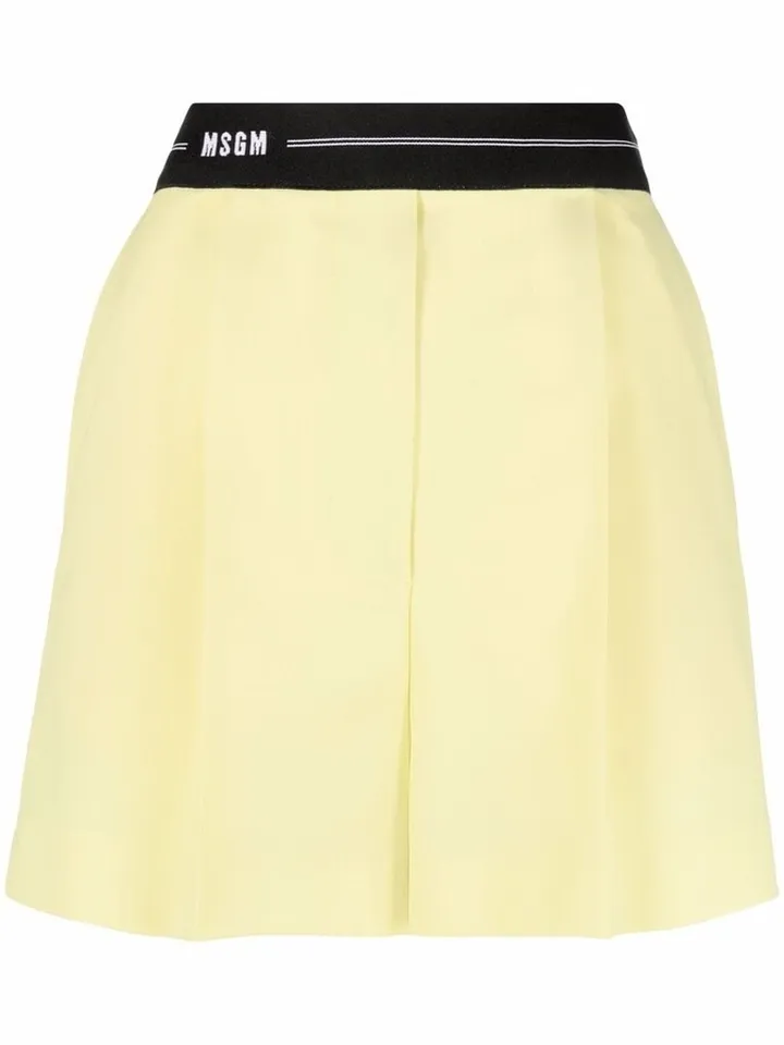 Logo-Waistband Tailored Shorts