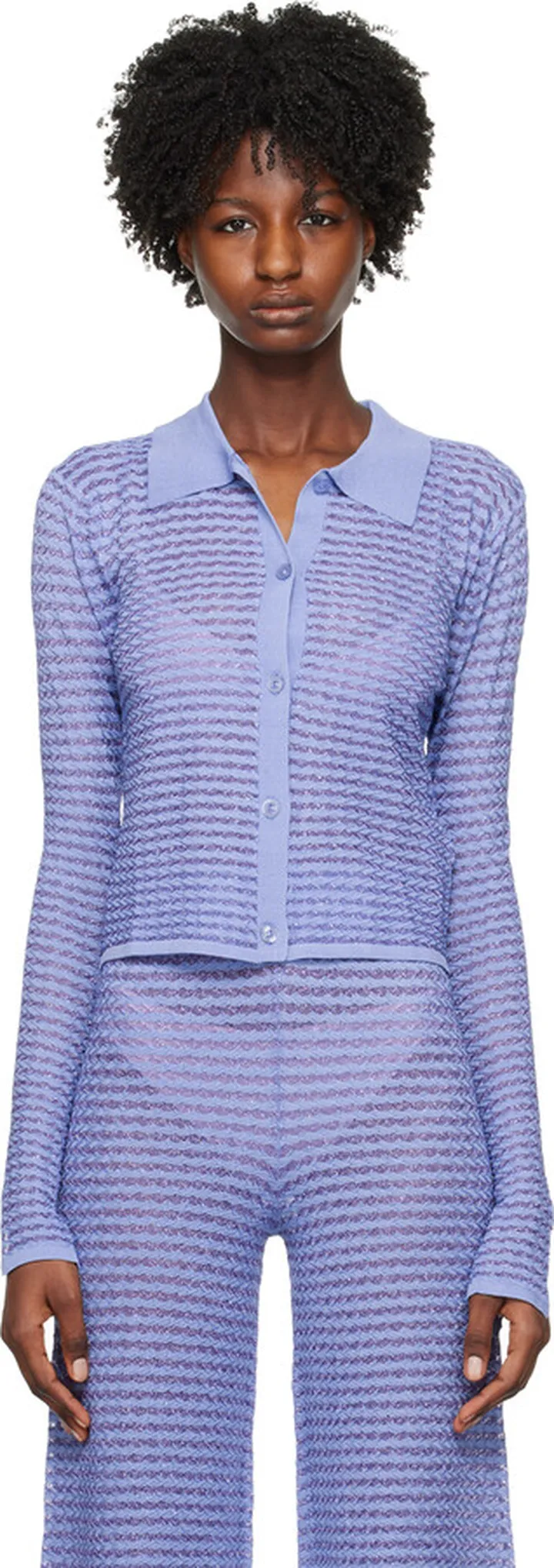 REMAIN Birger Christensen Purple Button-Up Cardigan