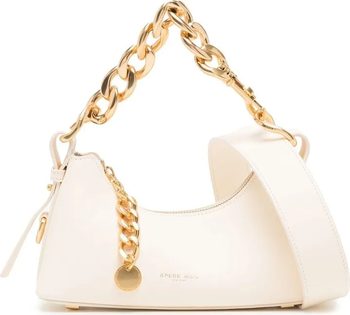 Chain-Detail Leather Shoulder Bag