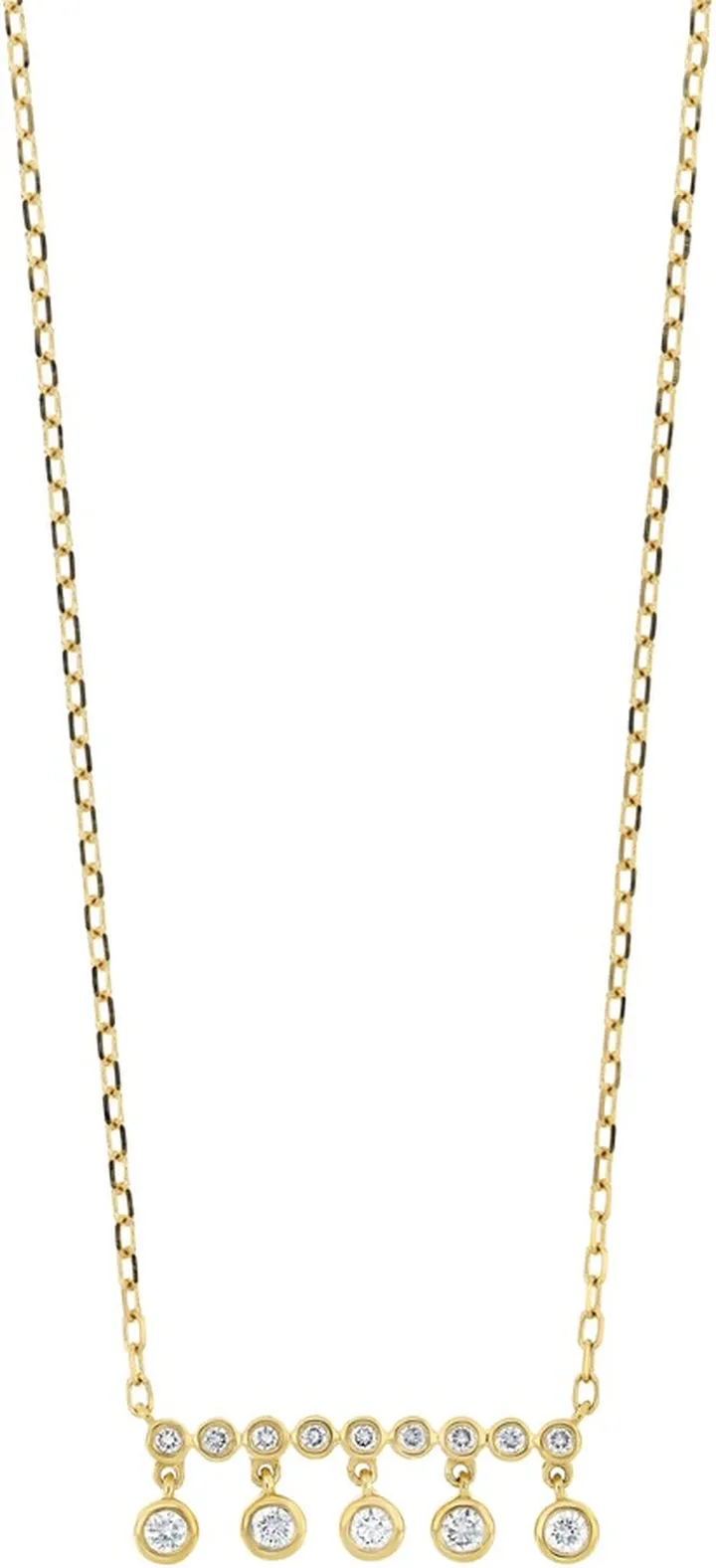 Monaco Dangling Diamond Bezel Necklace