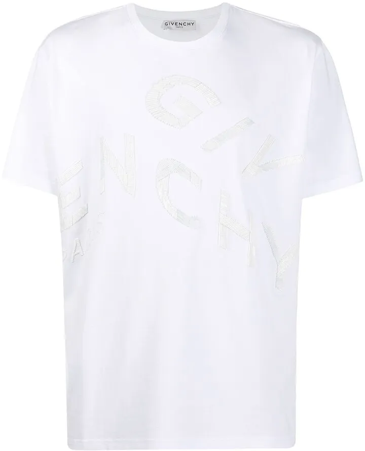 refracted oversized embroidered logo T-shirt