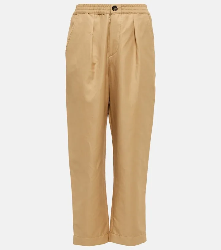 Cropped high-rise straight pants