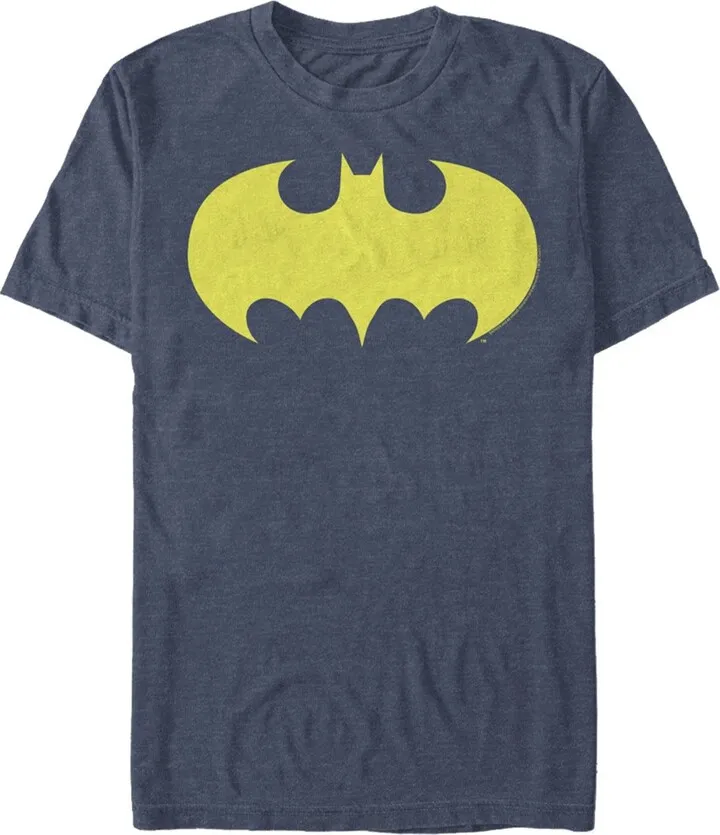 Men's Batman Logo Classic Wing T-Shirt - Navy Blue Heather - Large