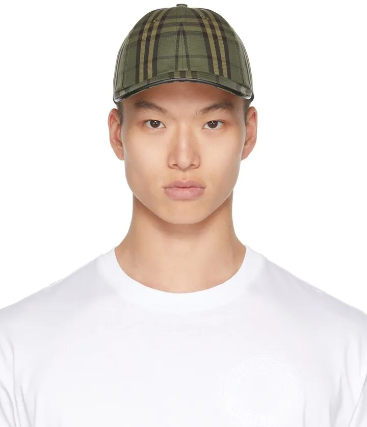 Burberry Green Vintage Check Baseball Cap