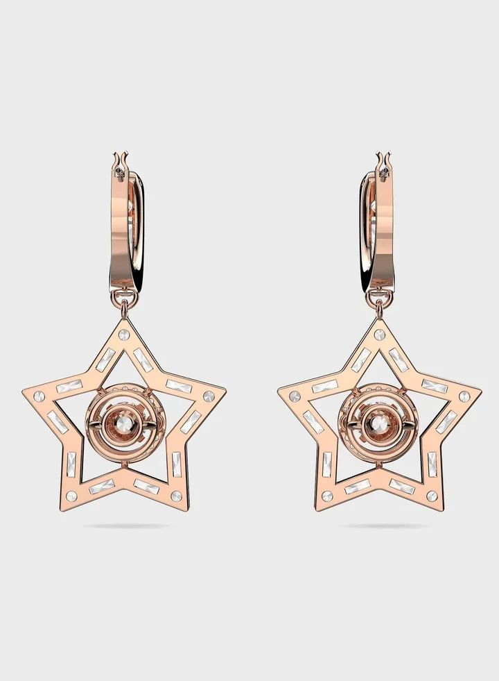 Stella Rhinestone Star Rose-Gold Tone Plated Drop Earrings