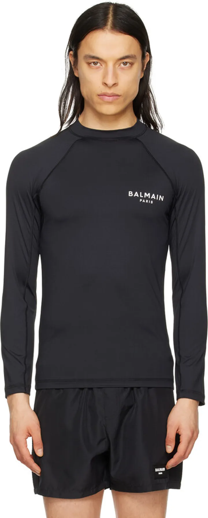Balmain Black Raglan Long Sleeve T-Shirt
