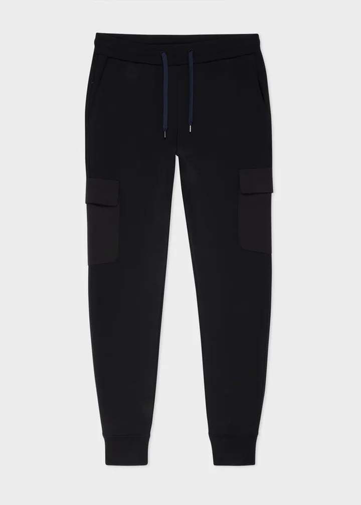 Black Cotton Cargo Sweatpants