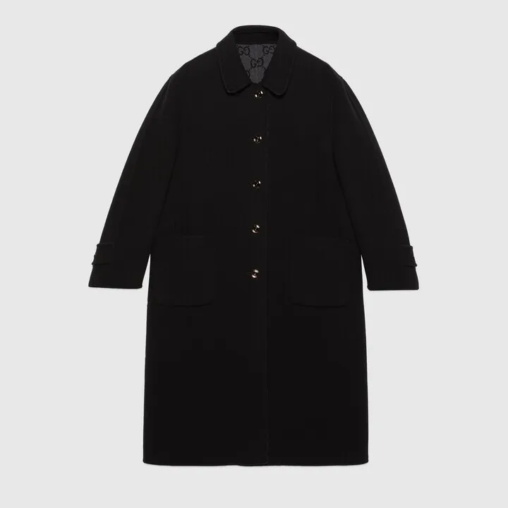 Reversible GG wool coat